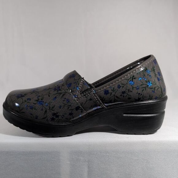 Easy Works Laurie Gray Floral Slip-On Clogs Women's 6.5 Slip Resistant Comfort - Picture 4 of 9